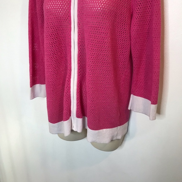 Christopher & Banks Open Knit Hoodie Sweatshirt L - Picture 3 of 9